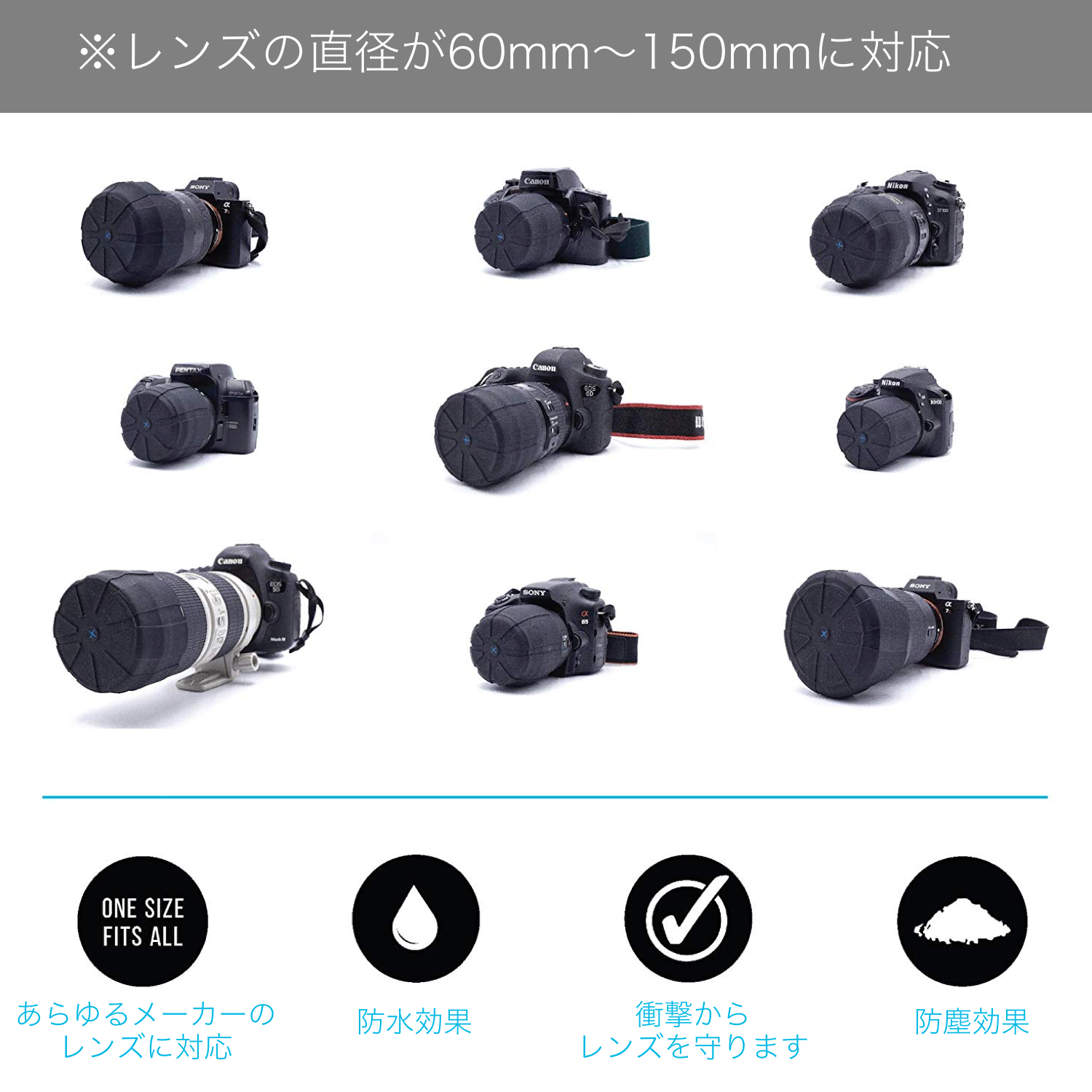 KUVRDユニバーサルレンズキャップ 4個セット